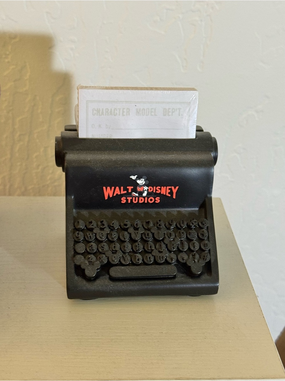 Disney Black Mini Typewriter with Red Walt Disney Studios Logo